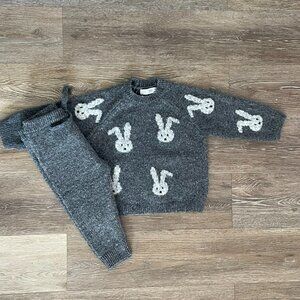 ZARA Baby Knit Bunny Set - Size 12/18M (NWT)